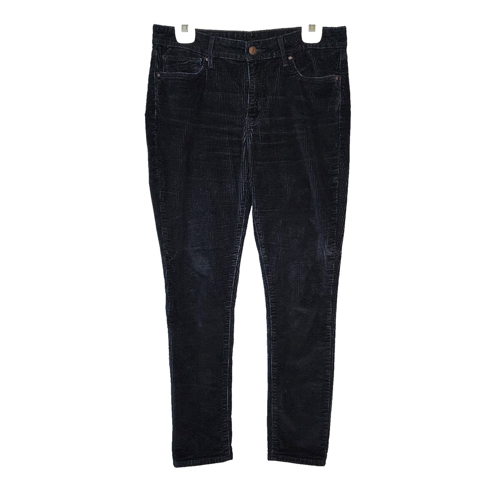 LEVI'S 721 High Rise Skinny Corduroy Pants 31x30 Black Stretch Dark Academia 90s